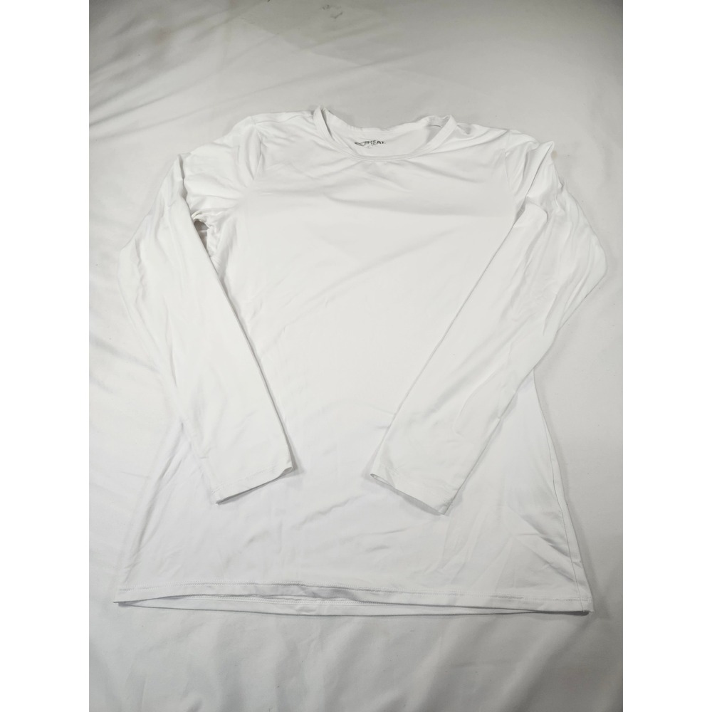 32 Degrees Heat Womens White Long Sleeve Base Layer Crew Neck Top Size Medium